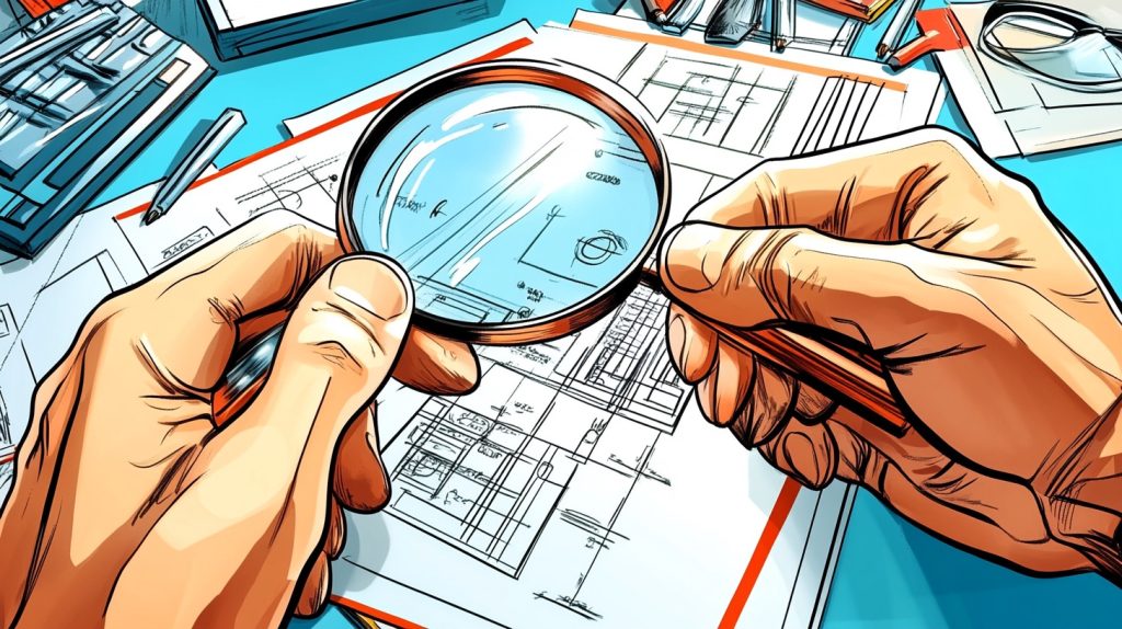 a closeup of a hands holding a magnifying glass. how to create templates