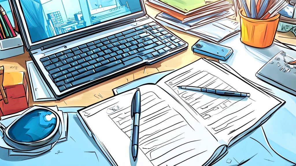 A notebook sits open on a desk with a laptop. how to create an online membership